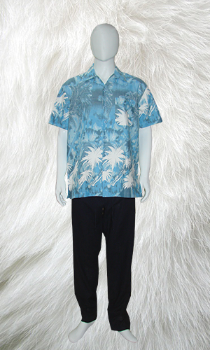 100% Cotton Tropical Shirt Reverse Print