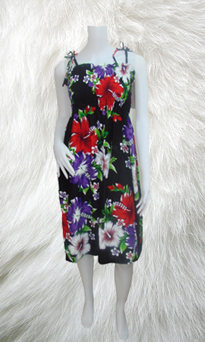 100% Rayon Printed IN Black Base With Red Flowers